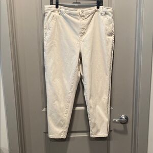 EVRI Light Tan Ankle Pants Size 16 | Stretch Cotton Blend | Office & Casual Wear